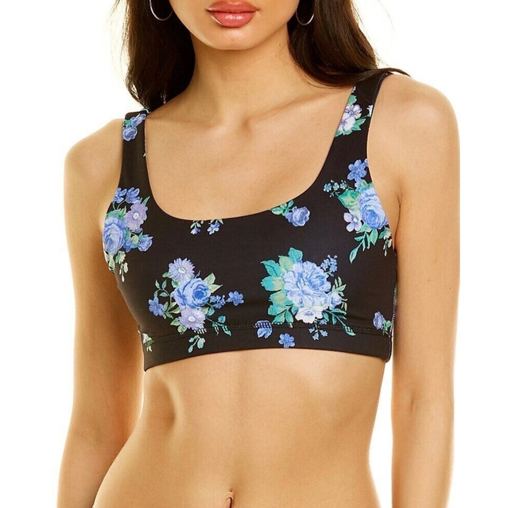 WeWoreWhat Womens Floral Scoop Neck Sports Bra Size XL in Golden Hour Floral
